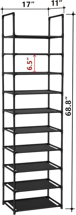 Shoe Rack - Heavy Duty Steel Shelving Holds 25 Pairs, Space-Saving Shoe Organizer for Entryway/Closet, Easy Assembly
