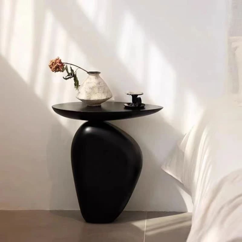Creative Modern Pebble Shape Edge Few Black Special-shaped Home Living Room Coffee Tables Bedroom Bedside Table طاولات القهوة
