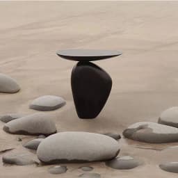 Creative Modern Pebble Shape Edge Few Black Special-shaped Home Living Room Coffee Tables Bedroom Bedside Table طاولات القهوة