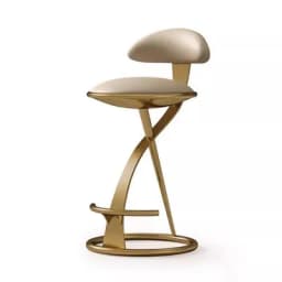 Hot HOT Light Luxury Italian Style Bar Counter High Stool Home Modern Bar High-end Hotel Metal Leather Art Backrest Single Chair