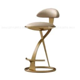 Hot HOT Light Luxury Italian Style Bar Counter High Stool Home Modern Bar High-end Hotel Metal Leather Art Backrest Single Chair