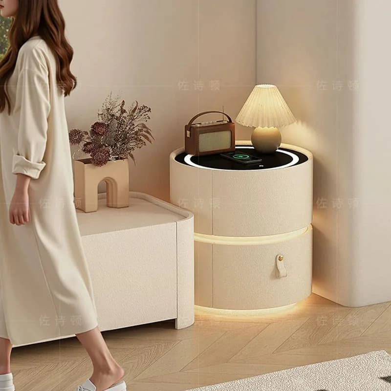 Smart Luxury Bedside Table Bedroom Coffee Decor Comfortable Storage Nightstand Drawers Organizer Criado Mudo Trendy Furniture