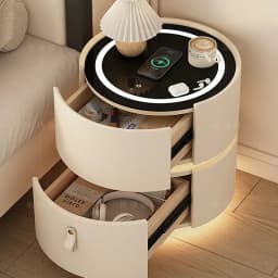Smart Luxury Bedside Table Bedroom Coffee Decor Comfortable Storage Nightstand Drawers Organizer Criado Mudo Trendy Furniture