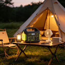 300W Portable Power Station 204.8Wh Solar Generator Compact Outdoor Emergency Power Supply For Camping RV Trip