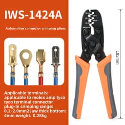 IWC-1424AB Non-Insulated Open Barrel Terminals Crimping Pliers Weather Pack Sealed Connector Wire Crimper Tool Clamp