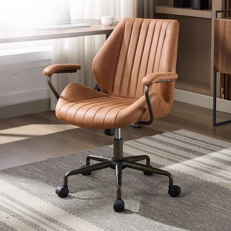 Ergonomic Office Chairs Vintage Study Desk Chair Comfortable Computer Task Seat for Long Sitting Swivel Chair for Home Office