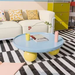 2025 French Cream Round Coffee Table Simple Modern Dopamine Living Room Home Creative Coffee Table