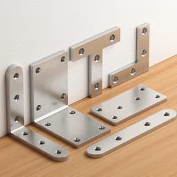 Rounded Steel Right Angle L Bracket Heavy Duty Furniture Corner Code Wooden Shelf Support Fastener with Mounting Screws
