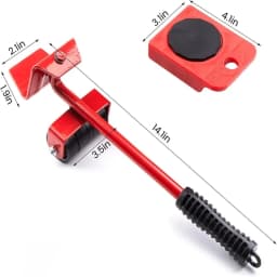 300KG Heavy Duty Furniture Lifter Transport Mover Lifter Slides Wheel Easy Furniture Mover Tool Set Wheel Roller Bar Hand Tools