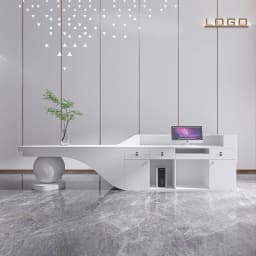 Minimalist Modern Reception Desks Beauty Luxury Salon Unique Wood Reception Desks Organizers Simple Escritorio Office Furniture