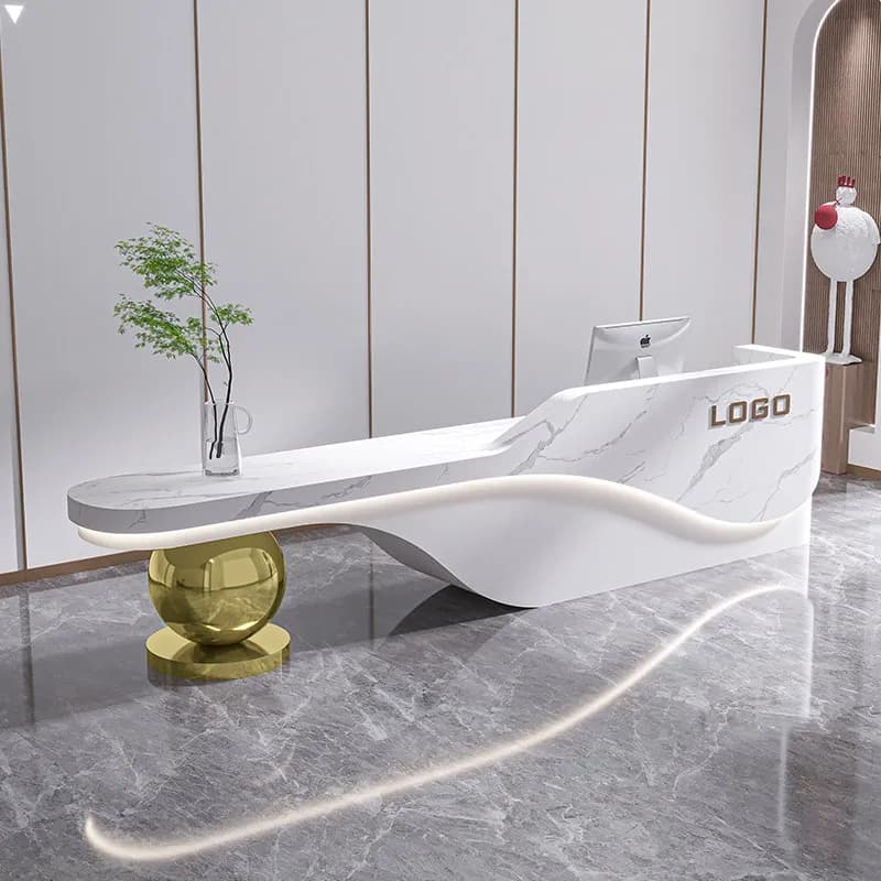 Minimalist Modern Reception Desks Beauty Luxury Salon Unique Wood Reception Desks Organizers Simple Escritorio Office Furniture