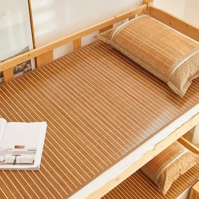 Summer Bamboo Mat Ice Silk Mattress Naked Sleeping Students Dormitory Single Mattress Home Folding Grass Mat Natural Bamboo Mat