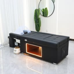 Lifting Type Shampoo Bed with Fumigation, Head SPA Hair Washing Salon Thai Massage Table with Foot Massage Basin, Customization