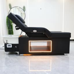 Lifting Type Shampoo Bed with Fumigation, Head SPA Hair Washing Salon Thai Massage Table with Foot Massage Basin, Customization