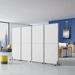 Foldable Portable Office Partition, Movable Room Divider Screen, Aluminum Alloy Frame, Workshop Workstation Privacy Panel