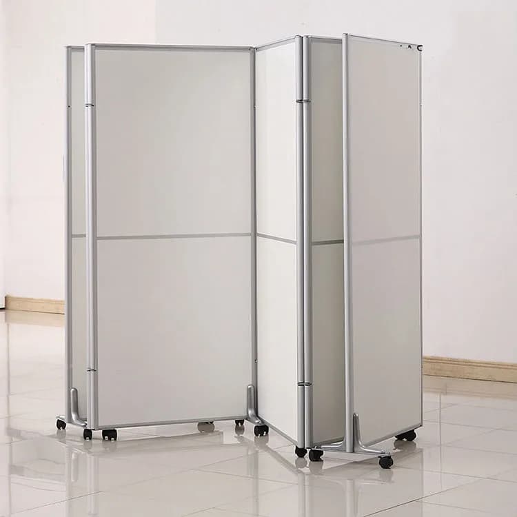 Foldable Portable Office Partition, Movable Room Divider Screen, Aluminum Alloy Frame, Workshop Workstation Privacy Panel