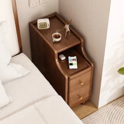 Solid Wood Bedside Table Mini Small Extremely Narrow Bedside Table Simple Modern Ultra-narrow 20 Cm Narrow Edge Crevice Rack