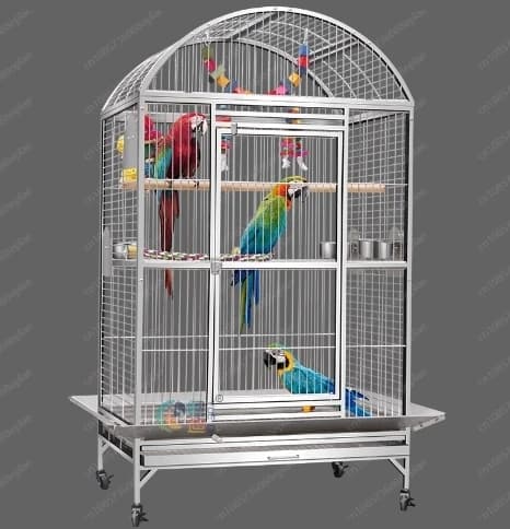 Stainless Steel Parrot Cage Medium Large Bird Cottage Extra Large Space Parrot Breeding Cage with Wheels 51*61*152cm