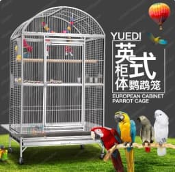 Stainless Steel Parrot Cage Medium Large Bird Cottage Extra Large Space Parrot Breeding Cage with Wheels 51*61*152cm