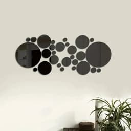 26pcs/Set 3D Round Mirror Wall Sticker Self-Adhesive Diy Decoration Bedroom Living Room Bathroom Background Decoration