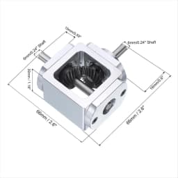 【37% OFF】Gear-Box 90 Degree Right Angle Bevel Gear-Box 1:1 Single Output Shaft 1 Module 20 Teeth Bevel Gear Aluminum Frame