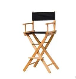 Solid Wood Director Chair Canvas Folding Leisure Home Bar Counter Office Chair Outdoor Makeup Chair Fishing Props High Feet