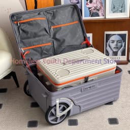 24-inch Side-Open Suitcase with Oversized Wheels Luggage for Travel Compact Yet Spacious Packing Organization