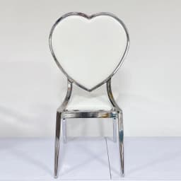 Outdoor Wedding Event Heart Soft Bag Backrest Backrest Chair Reception Chair Hotel Restaurant Stainless Steel Silver Plated Dini
