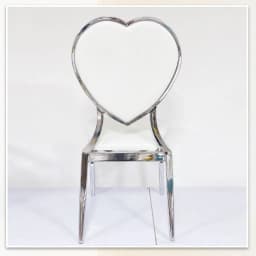 Outdoor Wedding Event Heart Soft Bag Backrest Backrest Chair Reception Chair Hotel Restaurant Stainless Steel Silver Plated Dini
