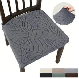 1/4pcs Jacquard Chair Seat Covers Stretch Pure Color Chair Cover Removable Upholstered Seat Cushion Slipcover for Home Party