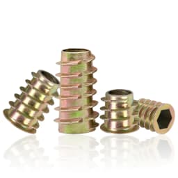 10-100Pcs M4 M5 M6 M8 M10 Zinc Alloy Thread for Wood Insert Nut Flanged Hex Drive Head Furniture Nuts Selection Length 6-30mm