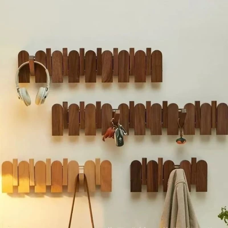 Solid Wood Coat Racks Creative Piano Key Hanging Clothes Rack Home Wall Multi -hook Coat Hook Hall Hanger Storage Furniture