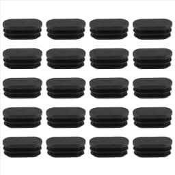 Exquisite- Oval Table Chair Leg Tube Pipe Insert End Cap 40mm x 20mm 20pcs Black