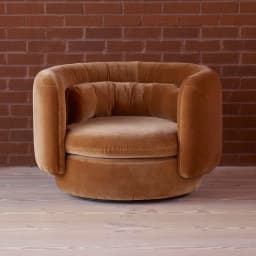 ⌁l Modern Luxury Velvet Swivel Single Sofa Chair Low Back Lounge Armchair Rotatable Barrel White Boucle Accent Chairs