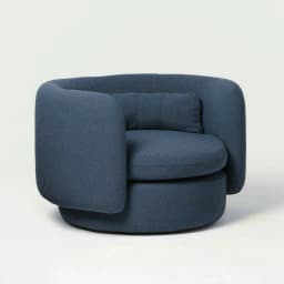 ⌁l Modern Luxury Velvet Swivel Single Sofa Chair Low Back Lounge Armchair Rotatable Barrel White Boucle Accent Chairs