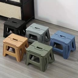 Folding Step Stool Strong Load-bearing Heavy-Duty Chair Travel Use Compact Collapsible Chair with Handle Camping Supplies