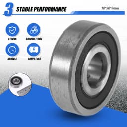 6200RS Shielded Single Row Deep Groove Ball Bearing 10Mm X 30Mm X 9Mm 2 Pieces-AT35