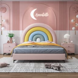 #For high quality kids bed creative luxury girl unique storage cute upholstered wooden furniture leather soft kids bed