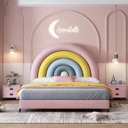 #For high quality kids bed creative luxury girl unique storage cute upholstered wooden furniture leather soft kids bed