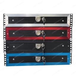 2U Cabinet Drawer with Lock Microphone Protection Cotton Air Case Accessories 19-inch Audio Cabinet Power Amplifier Shelf
