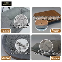Mumucc's Laptop Desk With Lumbar Support & Accessories, Including A Detachable Tabletop, A Cushion Filled With Foam Particles