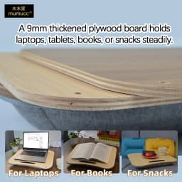Mumucc's Laptop Desk With Lumbar Support & Accessories, Including A Detachable Tabletop, A Cushion Filled With Foam Particles