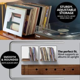 Retro Solid Walnut Vinyl Record Holder Adjustable Portable Record Stand Space Saving Album Display Holder