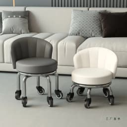 Rolling Stool with Backrest Universal Wheel Low Round Stool for Home Cleaning Beauty Seam Kids Walking