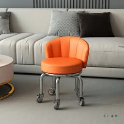 Rolling Stool with Backrest Universal Wheel Low Round Stool for Home Cleaning Beauty Seam Kids Walking