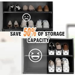 20 Pack Shoe Slots Organizer Shoe Stacker for A Pair of Shoes 4 Levels Adjustable Layer Shoe Rack Organizer for Closet Retail