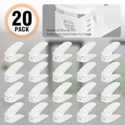 20 Pack Shoe Slots Organizer Shoe Stacker for A Pair of Shoes 4 Levels Adjustable Layer Shoe Rack Organizer for Closet Retail