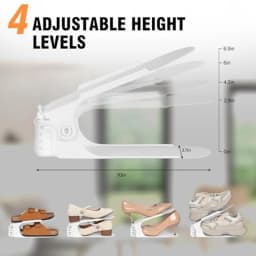 20 Pack Shoe Slots Organizer Shoe Stacker for A Pair of Shoes 4 Levels Adjustable Layer Shoe Rack Organizer for Closet Retail
