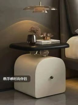 Suspension High-end Home, Table, Light Luxury, Solid Sense, Design, Bedroom, Wood, Bedside Storage Bedside