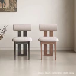Retro Solid Wood Dining Table Chair Home Desk Backrest Chair French Wabi Sabi Style Nordic Medieval Designer Makeup Chairs